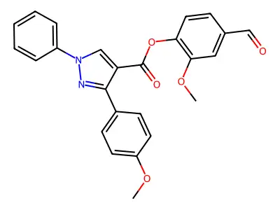(4-Formyl-2-methoxyphenyl) 3-(4-methoxyphenyl)-1-phenylpyrazole-4-carboxylate structure