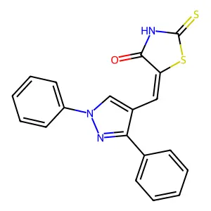 5-[(1,3-Diphenylpyrazol-4-yl)methylidene]-2-sulfanylidene-1,3-thiazolidin-4-one structure