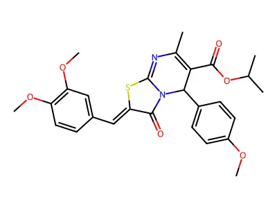 1-Methylethyl 2-[(3,4-dimethoxyphenyl)methylene]-2,3-dihydro-5-(4-methoxyphenyl)-7-methyl-3-oxo-5H-thiazolo[3,2-a]pyrimidine-6-carboxylate structure