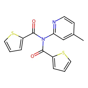 N-(4-methylpyridin-2-yl)-N-(thiophene-2-carbonyl)thiophene-2-carboxamide structure