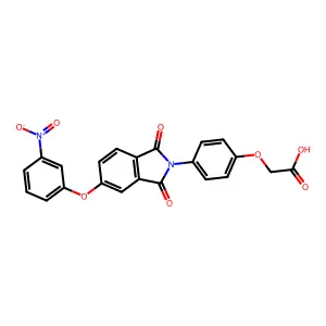 2-[4-[5-(3-Nitrophenoxy)-1,3-dioxoisoindol-2-yl]phenoxy]acetic acid structure