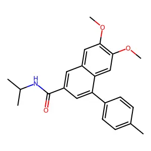 6,7-dimethoxy-4-(4-methylphenyl)-N-propan-2-ylnaphthalene-2-carboxamide structure