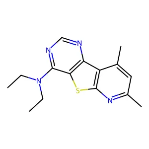 (2,4-Dimethyl-9-thia-1,5,7-triaza-fluoren-8-yl)-diethyl-amine structure