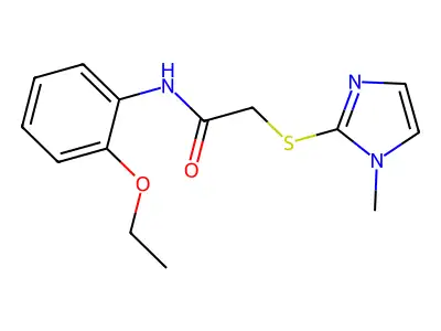 N-(2-ethoxyphenyl)-2-[(1-methyl-1H-imidazol-2-yl)sulfanyl]acetamide structure