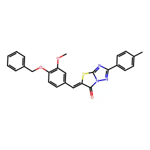 (5Z)-5-[(3-methoxy-4-phenylmethoxyphenyl)methylidene]-2-(4-methylphenyl)-[1,3]thiazolo[3,2-b][1,2,4]triazol-6-one structure