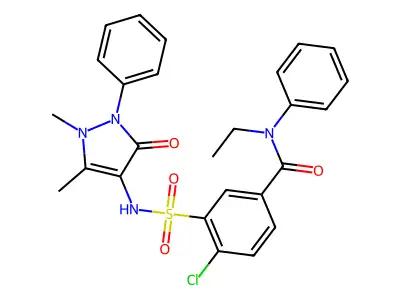 4-chloro-3-[(1,5-dimethyl-3-oxo-2-phenylpyrazol-4-yl)sulfamoyl]-N-ethyl-N-phenylbenzamide structure