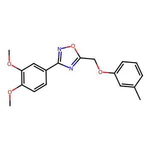 3-(3,4-Dimethoxyphenyl)-5-[(3-methylphenoxy)methyl]-1,2,4-oxadiazole structure