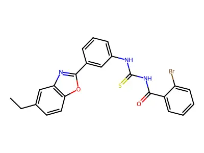 2-bromo-N-[[3-(5-ethyl-1,3-benzoxazol-2-yl)phenyl]carbamothioyl]benzamide structure