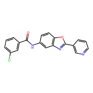 3-chloro-N-(2-pyridin-3-yl-1,3-benzoxazol-5-yl)benzamide structure