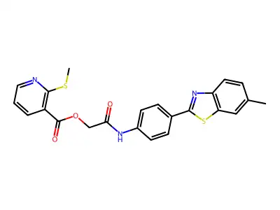 [2-[4-(6-methyl-1,3-benzothiazol-2-yl)anilino]-2-oxoethyl] 2-methylsulfanylpyridine-3-carboxylate structure