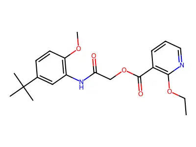 [2-(5-Tert-butyl-2-methoxyanilino)-2-oxoethyl] 2-ethoxypyridine-3-carboxylate structure