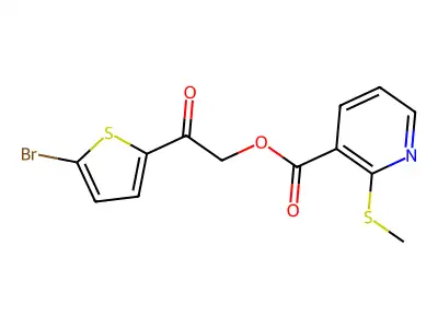 2-(5-Bromothiophen-2-yl)-2-oxoethyl 2-(methylthio)nicotinate structure