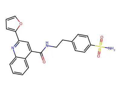 2-(furan-2-yl)-N-[2-(4-sulfamoylphenyl)ethyl]quinoline-4-carboxamide structure
