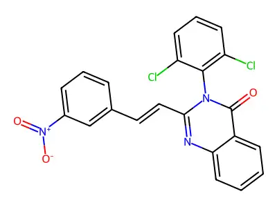 3-(2,6-dichlorophenyl)-2-[(E)-2-(3-nitrophenyl)ethenyl]quinazolin-4-one structure