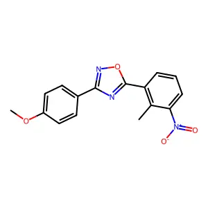 3-(4-Methoxyphenyl)-5-(2-methyl-3-nitrophenyl)-1,2,4-oxadiazole structure