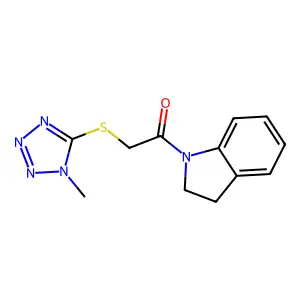 1-(2,3-Dihydroindol-1-yl)-2-(1-methyltetrazol-5-yl)sulfanylethanone structure