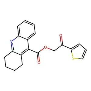 1,2,3,4-Tetrahydroacridine-9-carboxylic acid (2-oxo-2-thiophen-2-ylethyl) ester structure