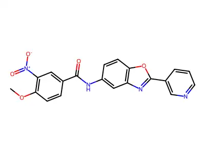 4-methoxy-3-nitro-N-(2-pyridin-3-yl-1,3-benzoxazol-5-yl)benzamide structure