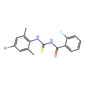 N-[(4-bromo-2,6-dimethylphenyl)carbamothioyl]-2-fluorobenzamide structure