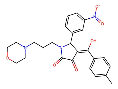 3-hydroxy-4-(4-methylbenzoyl)-1-(3-morpholinopropyl)-5-(3-nitrophenyl)-1H-pyrrol-2(5H)-one structure