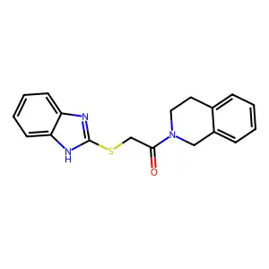 2-(1H-benzimidazol-2-ylsulfanyl)-1-(3,4-dihydroisoquinolin-2(1H)-yl)ethanone structure