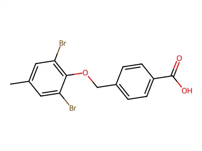4-[(2,6-Dibromo-4-methylphenoxy)methyl]benzoic acid structure