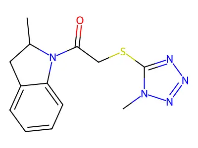 2-((1-Methyl-1H-tetrazol-5-yl)thio)-1-(2-methylindolin-1-yl)ethan-1-one structure