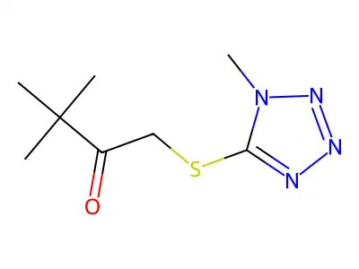 3,3-Dimethyl-1-(1-methyltetrazol-5-yl)sulfanylbutan-2-one structure