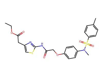 ethyl 2-(2-(2-(4-(N,4-dimethylphenylsulfonamido)phenoxy)acetamido)thiazol-4-yl)acetate structure