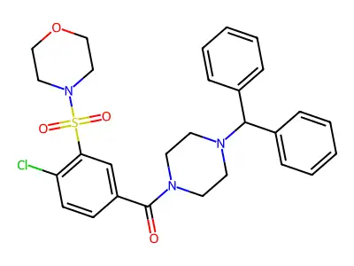 (4-Benzhydrylpiperazin-1-yl)-(4-chloro-3-morpholin-4-ylsulfonylphenyl)methanone structure