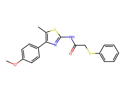 N-(4-(4-methoxyphenyl)-5-methylthiazol-2-yl)-2-(phenylthio)acetamide structure