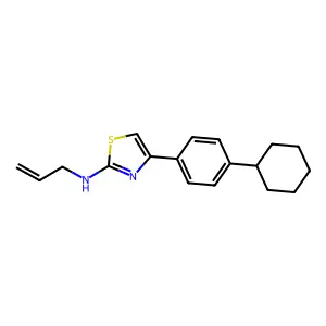 4-(4-cyclohexylphenyl)-N-prop-2-enyl-1,3-thiazol-2-amine structure