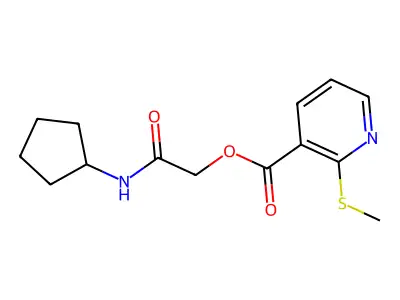 2-(Cyclopentylamino)-2-oxoethyl 2-(methylthio)nicotinate structure