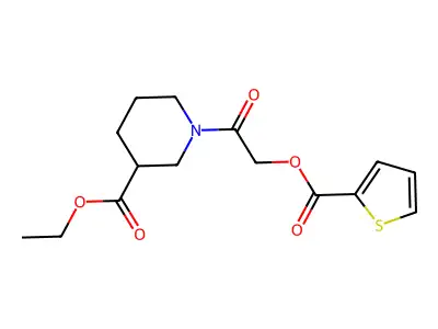 Ethyl 1-[2-(thiophene-2-carbonyloxy)acetyl]piperidine-3-carboxylate structure