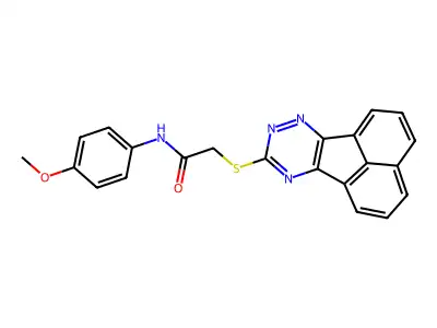2-(acenaphtho[1,2-e][1,2,4]triazin-9-ylsulfanyl)-N-(4-methoxyphenyl)acetamide structure