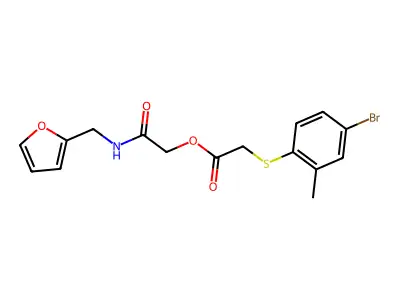 [2-(Furan-2-ylmethylamino)-2-oxoethyl] 2-(4-bromo-2-methylphenyl)sulfanylacetate structure