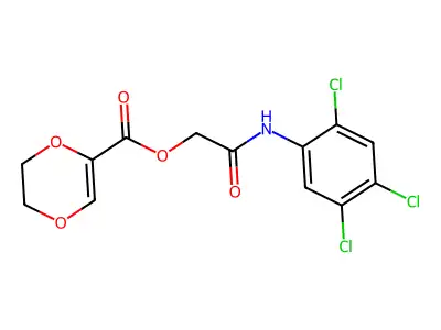 [2-Oxo-2-(2,4,5-trichloroanilino)ethyl] 2,3-dihydro-1,4-dioxine-5-carboxylate structure