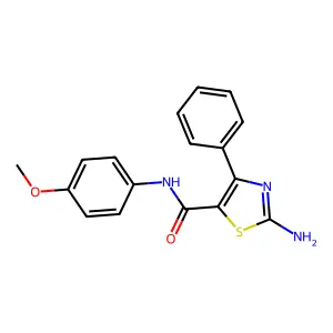 2-amino-N-(4-methoxyphenyl)-4-phenyl-1,3-thiazole-5-carboxamide structure