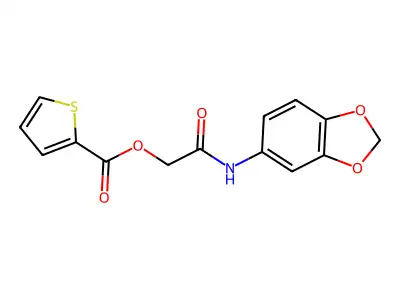 [(2H-1,3-benzodioxol-5-yl)carbamoyl]methyl thiophene-2-carboxylate structure