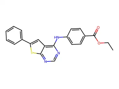 Ethyl 4-[(6-phenylthieno[2,3-d]pyrimidin-4-yl)amino]benzoate structure