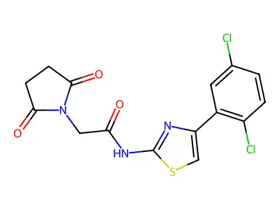 N-[4-(2,5-dichlorophenyl)-1,3-thiazol-2-yl]-2-(2,5-dioxopyrrolidin-1-yl)acetamide structure