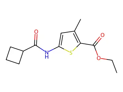 Ethyl 5-(cyclobutanecarboxamido)-3-methylthiophene-2-carboxylate structure