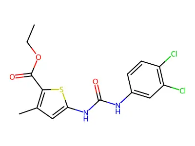 Ethyl 5-[(3,4-dichlorophenyl)carbamoylamino]-3-methylthiophene-2-carboxylate structure