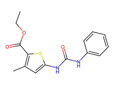 Ethyl 3-methyl-5-[(phenylcarbamoyl)amino]thiophene-2-carboxylate structure