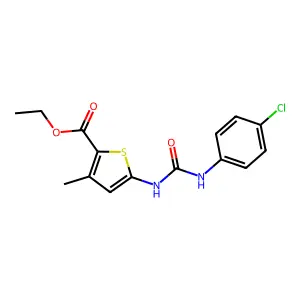 Ethyl 5-[(4-chlorophenyl)carbamoylamino]-3-methylthiophene-2-carboxylate structure