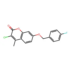 3-chloro-7-[(4-fluorobenzyl)oxy]-4-methyl-2H-chromen-2-one structure