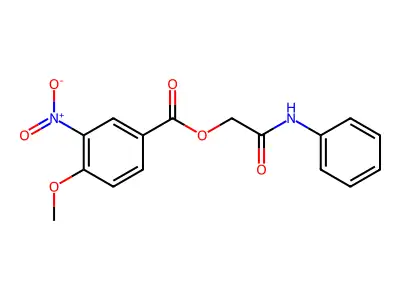 4-Methoxy-3-nitrobenzoic acid (2-anilino-2-oxoethyl) ester structure