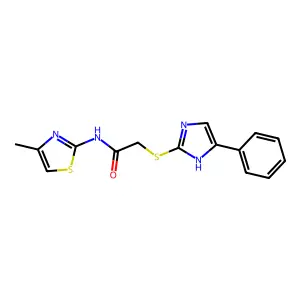 N-(4-methyl-1,3-thiazol-2-yl)-2-[(5-phenyl-1H-imidazol-2-yl)sulfanyl]acetamide structure