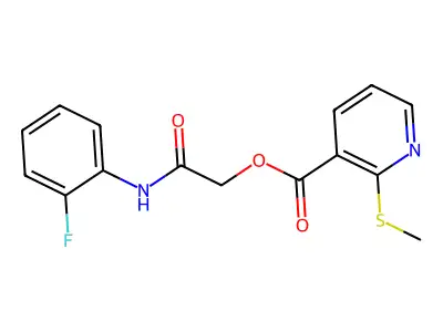 2-((2-Fluorophenyl)amino)-2-oxoethyl 2-(methylthio)nicotinate structure