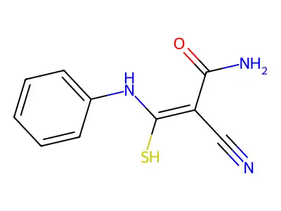 3-Anilino-2-cyano-3-mercaptoacrylamide structure